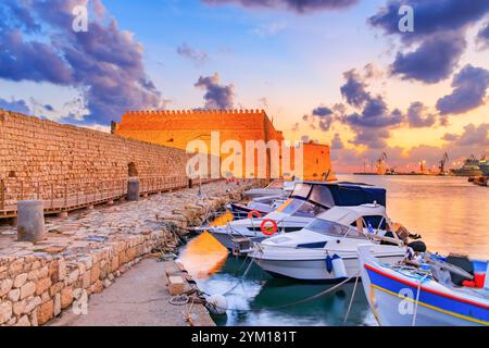 Heraklion, Insel Kreta, Griechenland. Venezianische Festung Koules oder Castello a Mare Stockfoto