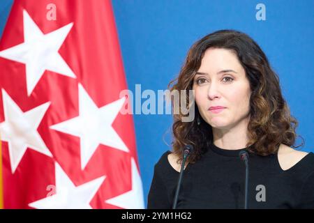 Madrid. Spanien. 20241120 nimmt Isabel Diaz Ayuso, Präsidentin von Madrid, am 20. November 2024 in Madrid, Spanien, an der 85. Ausgabe der „Madrid Press Association Awards“ im Real Casa de Correos Teil Stockfoto