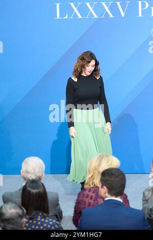 Madrid. Spanien. 20241120 nimmt Isabel Diaz Ayuso, Präsidentin von Madrid, am 20. November 2024 in Madrid, Spanien, an der 85. Ausgabe der „Madrid Press Association Awards“ im Real Casa de Correos Teil Stockfoto