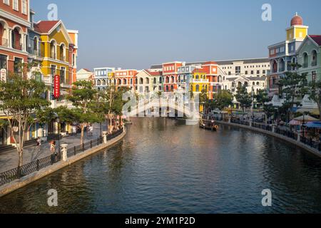 Entlang des Venice River bei Vinpearl Grand World Phu Quoc Island Vietnam Stockfoto