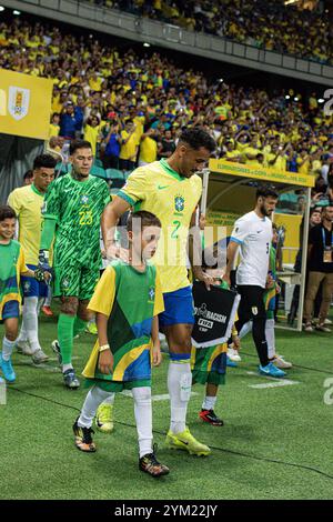 SALVADOR, BRASILIEN - 19. NOVEMBER 2026: Das Qualifikationsspiel zur FIFA-Weltmeisterschaft Südamerika zwischen Brasilien und Uruguay in der Fonte Nova Arena am 19. November 2024 in Salvador, Brasilien. (Foto: Wanderson Oliveira/PxImages) Credit: PX Images/Alamy Live News Stockfoto