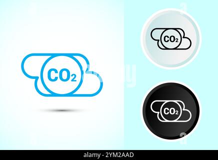 Abbildung des Symbols „Kohlendioxid“, Symbol „co2-Gas reduzieren“ Stock Vektor