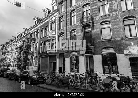 Amsterdam, Niederlande - 12. Oktober 2021: Straßenschild am Museumsviertel von Amsterdam, Niederlande. Stockfoto