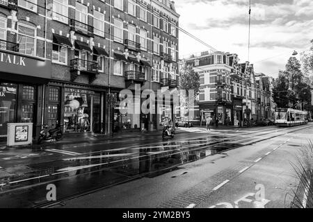 Amsterdam, Niederlande - 12. Oktober 2021: Straßenschild am Museumsviertel von Amsterdam, Niederlande. Stockfoto