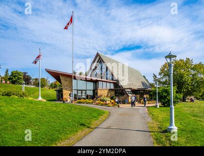 Außenansicht der Alexander Graham Bell National Historic Site in Baddeck, Cape Breton, Nova Scotia, Kanada Stockfoto