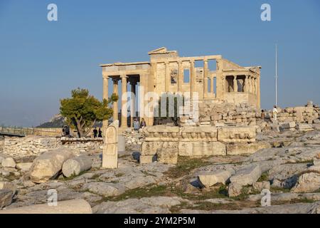 Ein Bild des Erechtheion, eines der Tempel der Akropolis von Athen Stockfoto