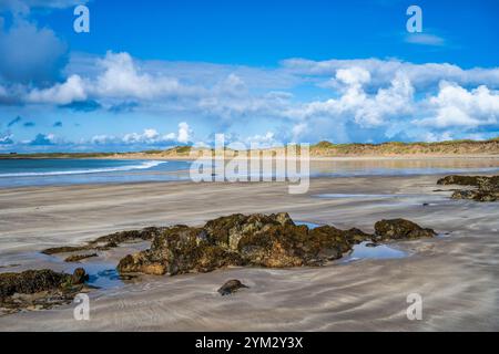 Crossapol Beach auf der Isle of Coll, Innere Hebriden, Schottland, Großbritannien Stockfoto