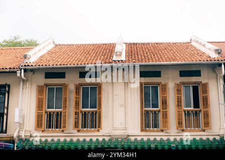 Singapur - 03. Januar 2023 - Eine Reihe traditioneller chinesischer Häuserarchitektur an der Joo Chiat Road. Hochwertige Fotos Stockfoto