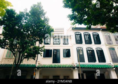 Singapur - 03. Januar 2023 - Eine Reihe traditioneller chinesischer Häuserarchitektur an der Joo Chiat Road. Hochwertige Fotos Stockfoto