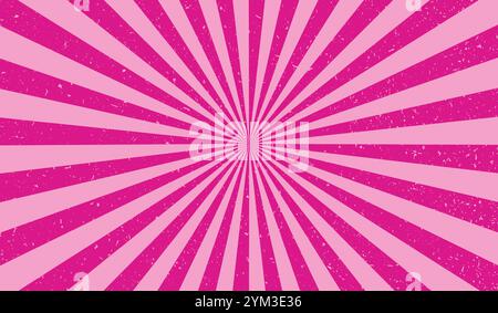 Sonnenstrahl groovig. Hintergrund der Sonnenstrahlen. Radialer Burst. Sunburst-Muster. Balkenlinie. Sonnenlicht abstrahlen. Textur mit Comic-Effekt. Retro-Pop-Art-Streifen. Stern Stock Vektor