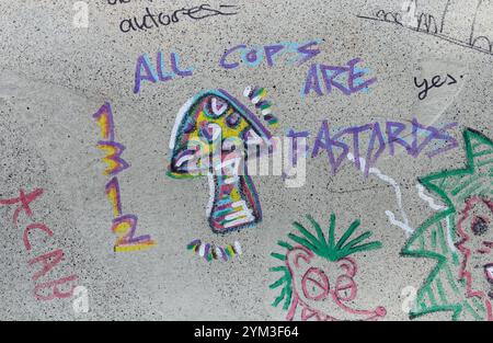 Alle Cops sind Bastarde Graffiti Stockfoto