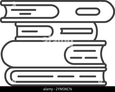 Der Stapel von Büchern symbolisiert Wissen, Lernen und Lesen und fördert so das persönliche Wachstum und die Bildung von Schülern, Lehrern und Buchliebhabern Stock Vektor