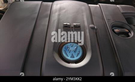 Nahaufnahme von einem Automotor Stockfoto