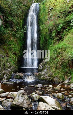 Glenevin Wasserfall, Donegal Wasserfall, Wasserfall in Donegal, Inishowen Halbinsel Wasserfall, Glenevin Wasserfall, Straid, Clonmany, Inishowen, County Donegal Stockfoto