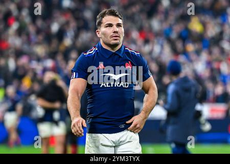 Saint Denis, Frankreich. November 2024. Antoine Dupont während des Rugby-Spiels France gegen New Zealand All Blacks im Stade de France in Saint Denis bei Paris am 16. November 2024. Foto Victor Joly/DPPI Credit: DPPI Media/Alamy Live News Stockfoto