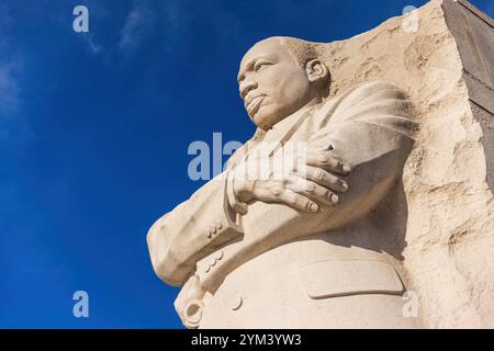 WASHINGTON DC, USA – 17. NOVEMBER 2024: Martin Luther King, JR. Gedenkstatue Martin Luther King, Jr. Memorial, ein nationales Denkmal in W Stockfoto
