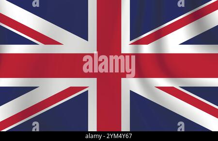 Flagge des Vereinigten Königreichs. Englisches nationales Symbol in offiziellen Farben. Vorlagensymbol. Abstrakter Vektorhintergrund Stock Vektor
