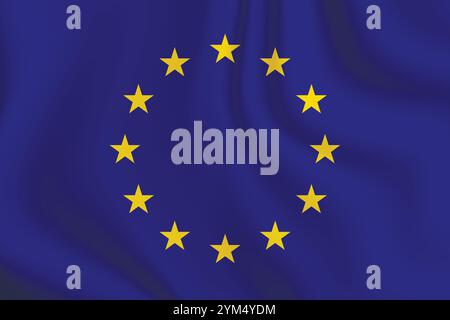 Flagge der Europäischen Union. Nationales Symbol der EU in offiziellen Farben. Vorlagensymbol. Abstrakter Vektorhintergrund Stock Vektor