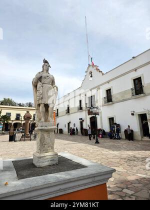 Zempoala, Hidalgo, Mexiko - 14. Februar 2024: Die magische mexikanische Stadt Zempoala im Bundesstaat Hidalgo mit Kulturtourismus ist die Hauptattraktion Stockfoto