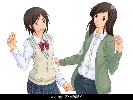 Zusammenarbeit! Lehrerin und Schülerin Stockfoto