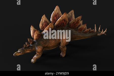 Die 3D-Illustration von Stegosaurus war ein Thyreophoran-Dinosaurier. Er ist ein Pflanzenfresser und einer der bekanntesten Dinosaurier des Jura. Stockfoto