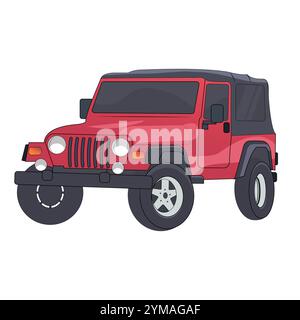 Rotes Geländewagen-Abenteuer im Geländewagen Stock Vektor