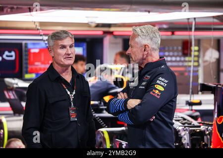 WHEATLEY Jonathan (gbr), Teammanager von Red Bull Racing, Porträt COULTHARD David (gbr), ehemaliger F1-Fahrer, Porträt während des Formel-1-Rennens Heineken Silver Las Vegas Grand Prix 2024, 22. Runde der Formel-1-Weltmeisterschaft 2024 vom 21. Bis 23. November 2024 auf dem Las Vegas Strip Circuit in Las Vegas, USA Stockfoto