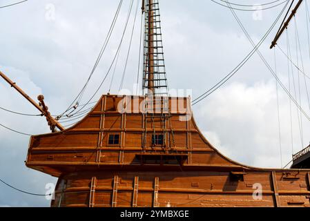 Galleon-Mast aus dem 17. Jahrhundert Stockfoto