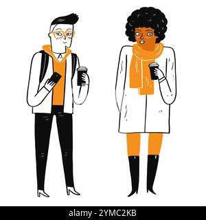 Zwei verschiedene Frauen. Rassische Merkmale Stock Vektor