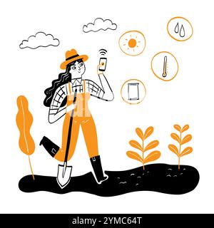 Ökosystem-Umweltkonzept, handgezeichnete Vektor-Illustrationen Kritzelstil. Stock Vektor