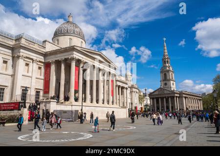 Die National Gallery am Trafalgar Square in der City of Westminster in Central London, England, Großbritannien Stockfoto