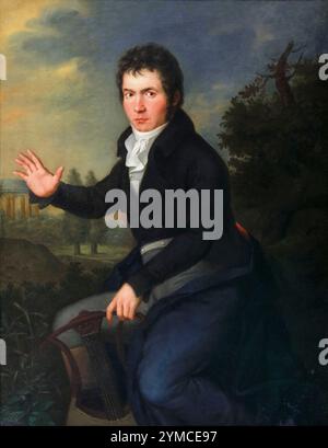 Beethoven. Porträtgemälde des Komponisten Ludwig van Beethoven (1770-1827) in Öl auf Leinwand von Josef Willibrord Mähler, 1804-1805 Stockfoto