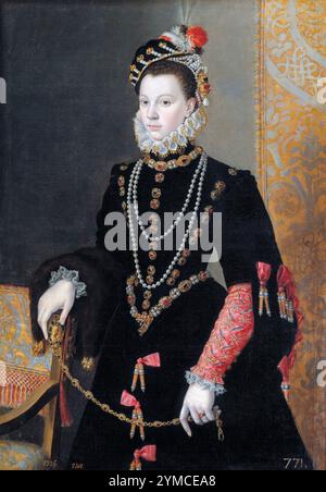 Elisabeth von Frankreich, alias Elisabeth von Valois (1546–1568), Königin von Spanien als dritte Ehefrau von Philipp II. Von Spanien, Porträtmalerei in Öl auf Leinwand von Juan Pantoja de La Cruz, um 1605 Stockfoto