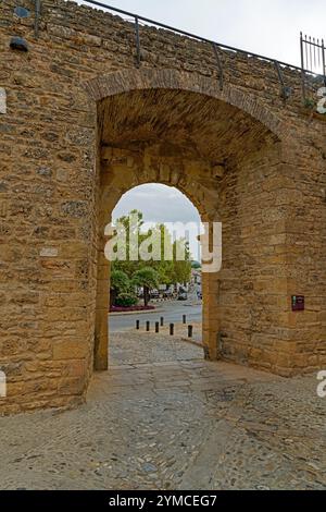 Straßenansicht, Stadtmauer, Stadttor, Puerta de Almocabar, 13. Jh. Stockfoto