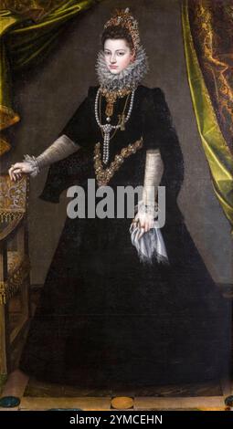 Isabella Clara Eugenia (1566–1633), Herrin der spanischen Niederlande als Ehefrau des Erzherzogs Albert VII. Von Österreich, Porträtmalerei in Öl auf Leinwand von Sofonisba Anguissola, 1599 Stockfoto