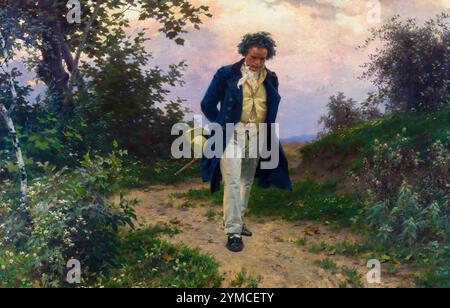 Beethoven. Porträtgemälde des Komponisten Ludwig van Beethoven (1770-1827) in Öl auf Leinwand von Julius Schmid, um 1901 Stockfoto