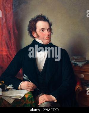 Franz Schubert. Porträtgemälde von Franz Peter Schubert (1797-1828), österreichischer Komponist in Öl auf Leinwand von Wilhelm August Rieder, 1875 Stockfoto