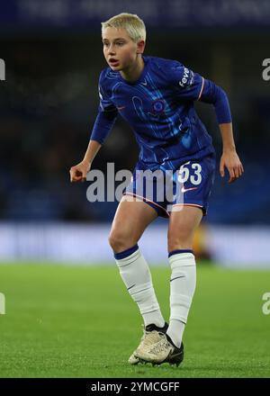 London, Großbritannien. November 2024. Lola Brown aus Cheslea während des Spiels der UEFA Womens Champions League in Stamford Bridge, London. Der Bildnachweis sollte lauten: Paul Terry/Sportimage Credit: Sportimage Ltd/Alamy Live News Stockfoto