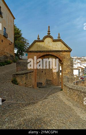 Ortsansicht, Stadtmauer, Arco de Felipe V. Stockfoto