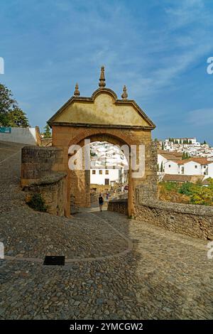 Ortsansicht, Stadtmauer, Arco de Felipe V. Stockfoto