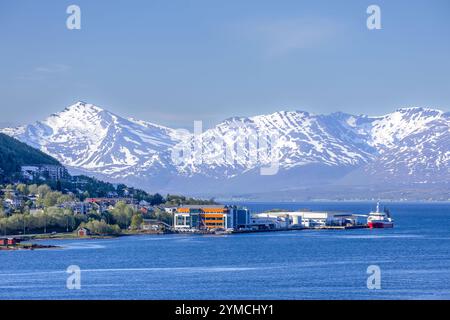 Tromsø, Norwegen. Polarkreis norwegen, Gemeinde Tromsø in Norwegen. Tromsø, eine Stadt im Norden Norwegens Stockfoto