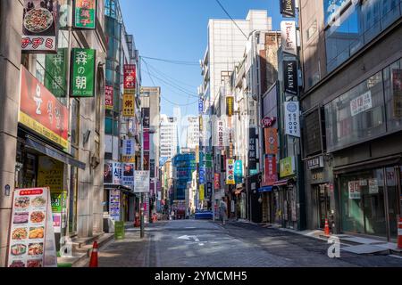 Myeongdong Einkaufsviertel in der Innenstadt von Seoul, Hauptstadt von Südkorea am 18. September 2024 Stockfoto