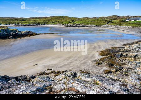 Sorisdale Beach an der Nordküste der Isle of Coll, Innere Hebriden, Schottland, Großbritannien Stockfoto
