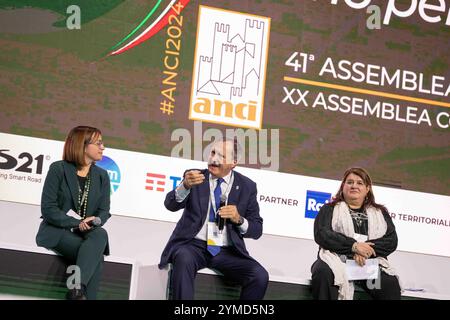 Torino, Italien. November 2024. Luigi Brugnaro Bürgermeister von Venedig nimmt an der Jahreshauptversammlung der ANCI in Lingotto Fiere in Turin, Italien, Teil - Nachrichten - Donnerstag, 21. November 2024. (Foto: Marco Alpozzi/Lapresse) Credit: LaPresse/Alamy Live News Stockfoto