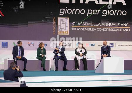 Torino, Italien. November 2024. Luigi Brugnaro Bürgermeister von Venedig nimmt an der Jahreshauptversammlung der ANCI in Lingotto Fiere in Turin, Italien, Teil - Nachrichten - Donnerstag, 21. November 2024. (Foto: Marco Alpozzi/Lapresse) Credit: LaPresse/Alamy Live News Stockfoto