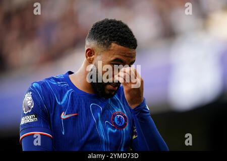 Aktenfoto vom 27.10.2024 von Chelsea's Reece James. Chelsea-Kapitän Reece James hat einen weiteren Rückschlag erlitten und könnte mehr Zeit an der Seitenlinie haben. Ausgabedatum: Donnerstag, 21. November 2024. Stockfoto