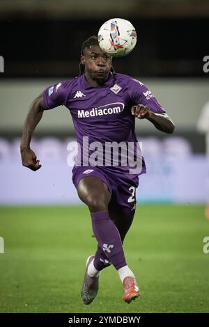 Florenz, Italien. Oktober 2024. Moise Kean von Fiorentina in Aktion während des Spiels der Serie A Enilive 2024/2025 zwischen Fiorentina und Mailand - Serie A Enilive im Artemio Franchi Stadion - Sport, Fußball - Florenz, Italien - Sonntag, 6. Oktober 2024 (Foto: Massimo Paolone/LaPresse) Credit: LaPresse/Alamy Live News Stockfoto