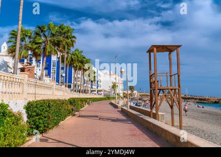 Nerja Promenade Chucho Strand Costa del Sol Spanien Andalusien Stockfoto