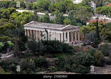 Der Tempel des Hephaistos oder Hephaisteion, Athen, Griechenland, Europa. Der Tempel des Hephaistos oder Hephaisteion, auch bekannt als "Hephesteum" oder "Hephaesteum". Stockfoto