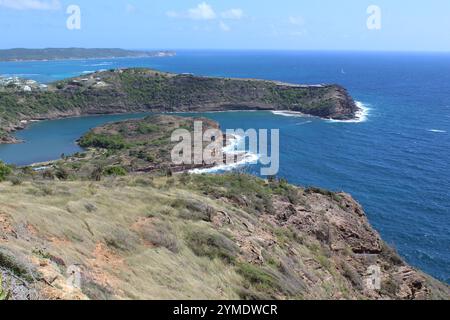 Nelson's Dockyard von Shirley Heights in Antigua aus gesehen Stockfoto